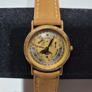 Rare Vintage ESQ Movado Moon Phase Triple Date Circa 80's Watch 87-03-822